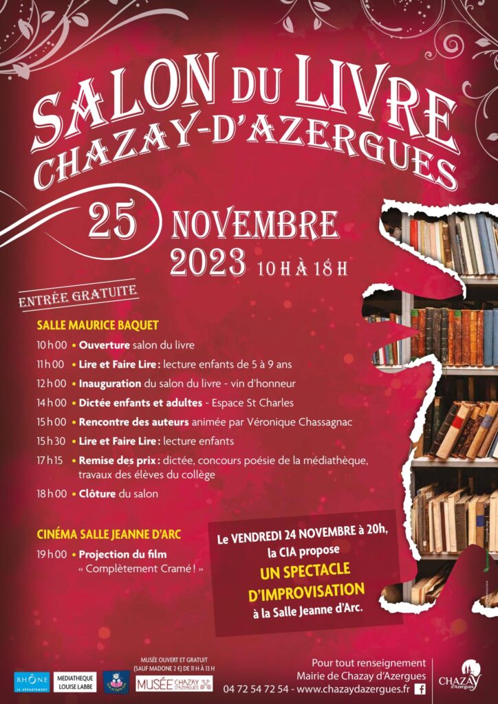 Samedi 25 novembre à la salle Maurice Baquet à Chazay d'Azergues